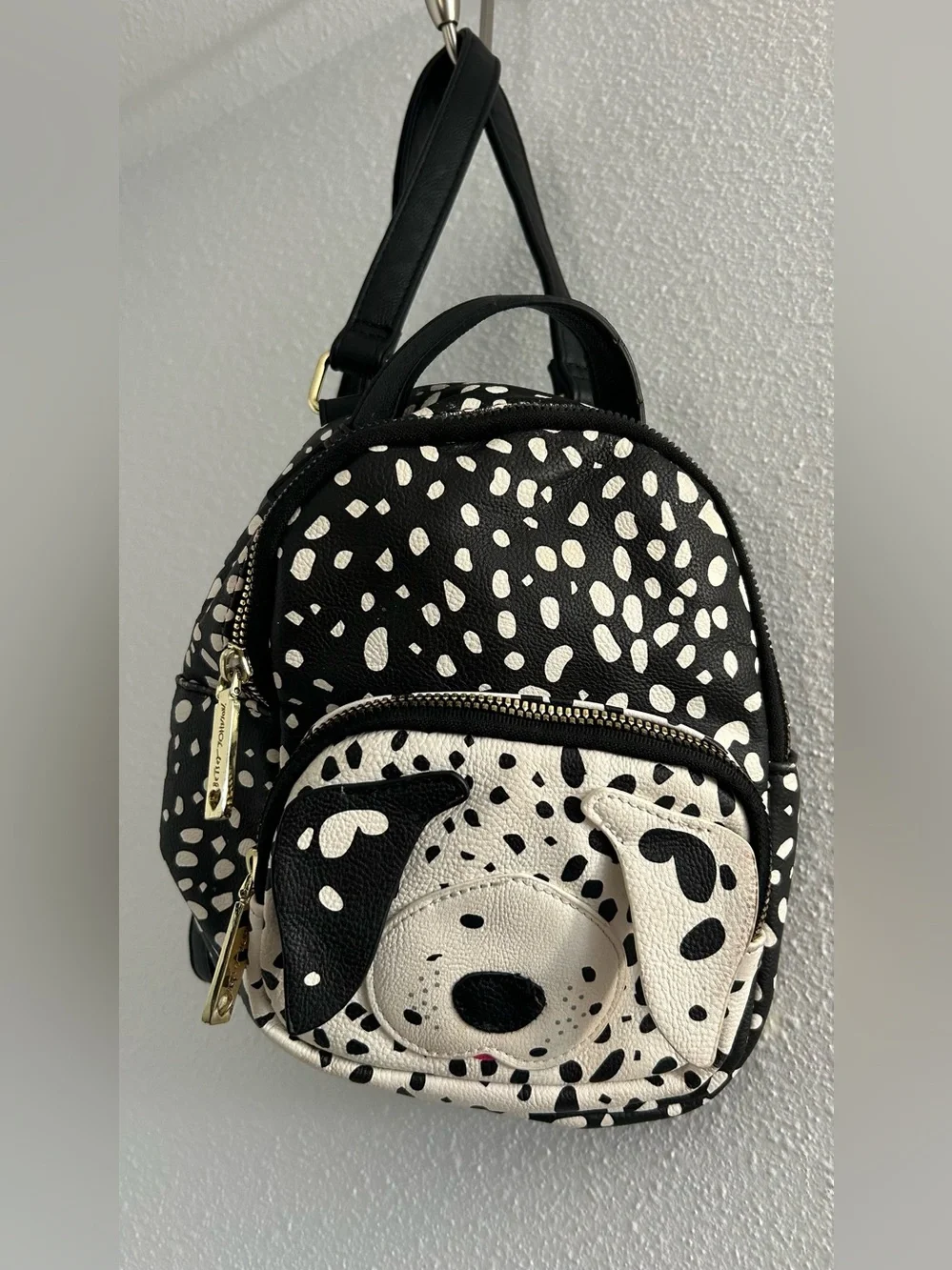 Betsey Johnson Black and White Dalmatian Mini Backpack